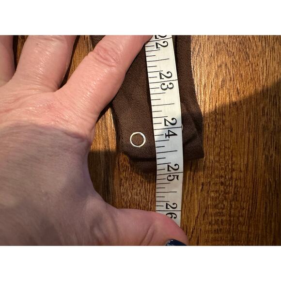 Naked Wardrobe Women's Square Neck Bodysuit Brown Size Small Minimalist Style - Picture 6 of 6